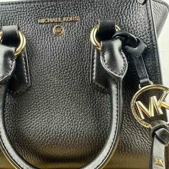 Michael Kors Small Black Pebbled Leather Kris Satchel - Picture 2 of 16